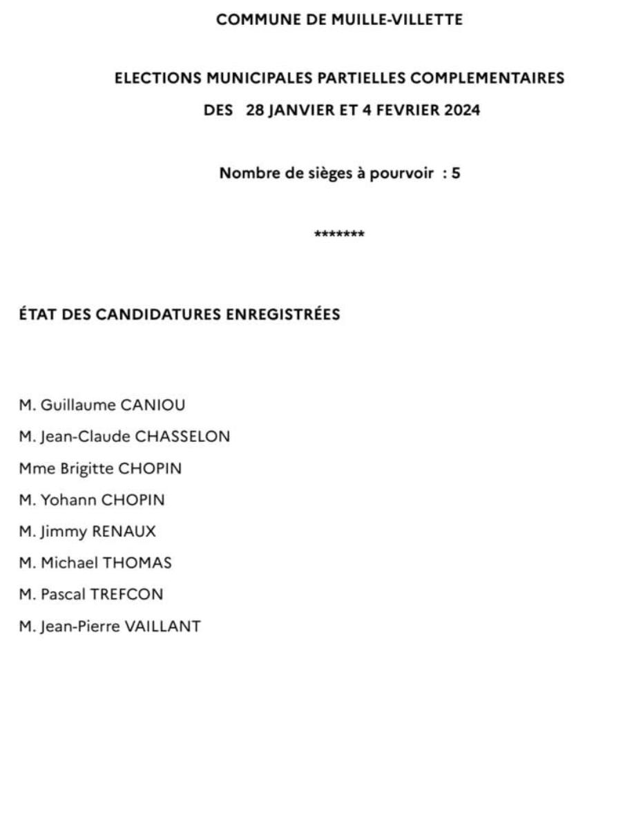 Candidatures election