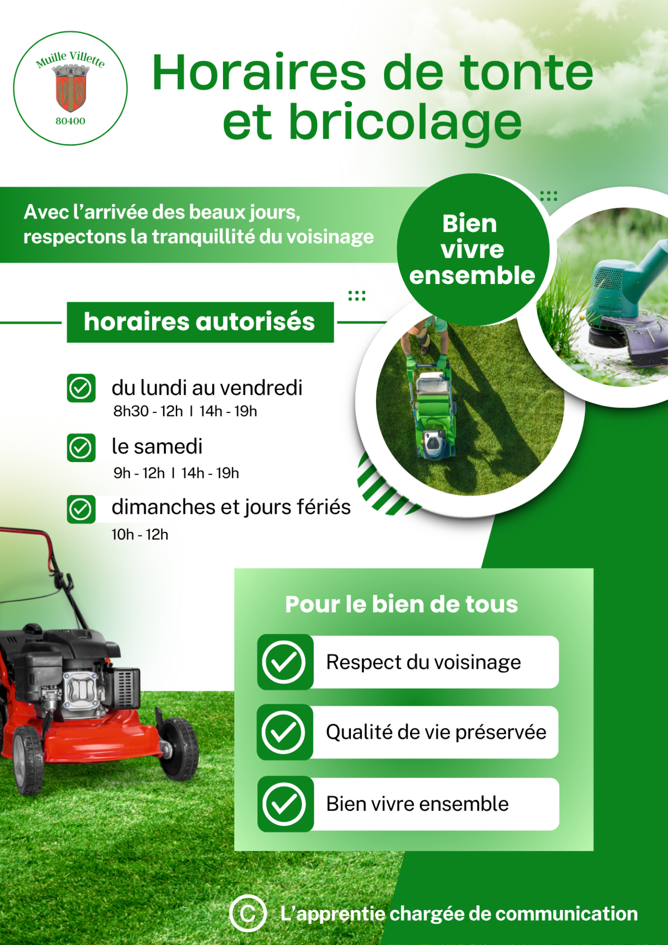 Horaires tonte et bricolage